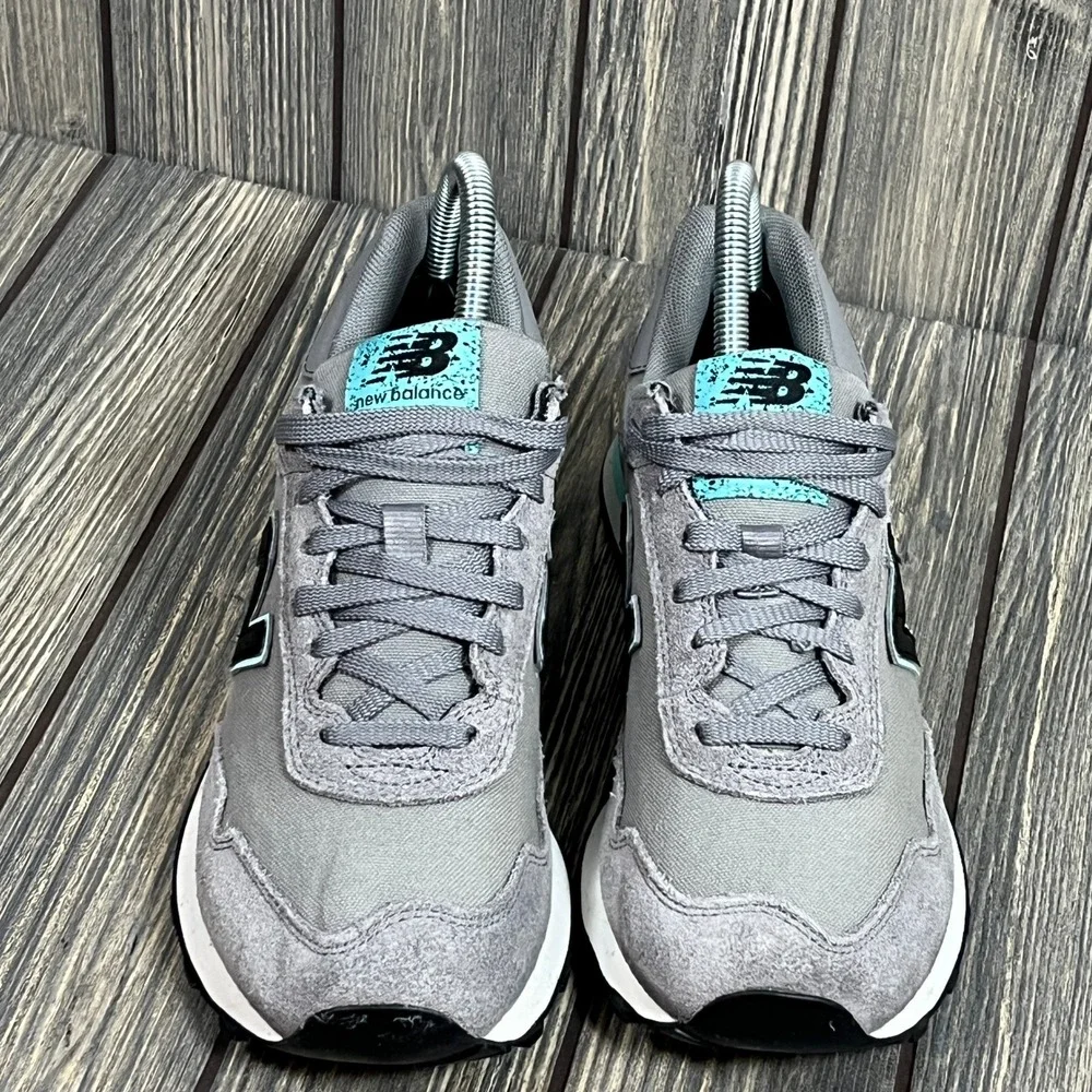 New Balance Sneakers Women 8 Gray Teal Suede Mesh‎ Retro Running Shoes WL515NBD